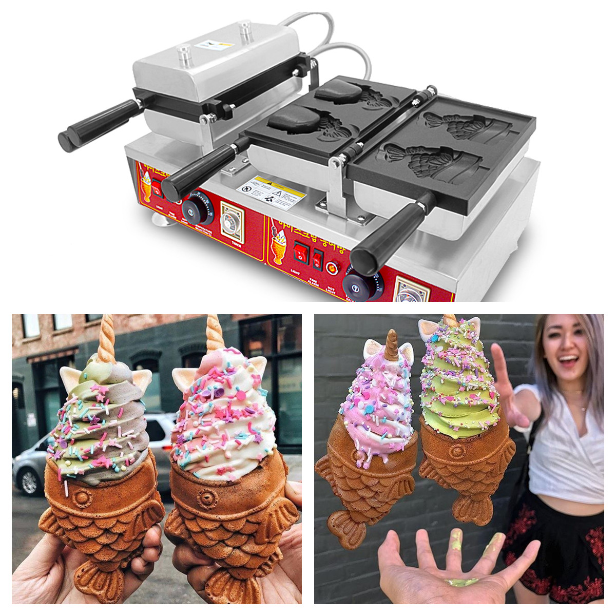 Kitchen Appliances In Japanese - 4PCS 일본 아이스크림 타이야키 생선 입형