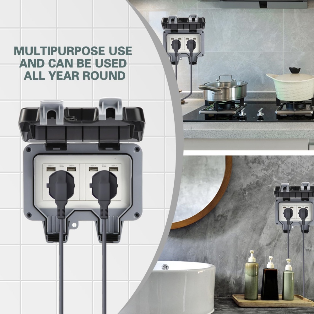EIOMR USB 방수 야외 소켓 박스, IP66 등급 - Kitchen Appliances Uk 리뷰 및 가격