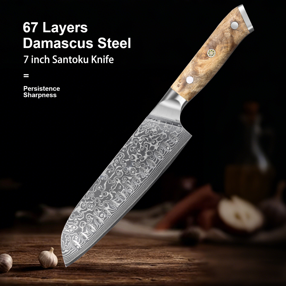 다마스커스 주방칼 7.1인치 산토쿠 나이프 10Cr15 - Kitchen Appliances Luxury 리뷰 및 가격