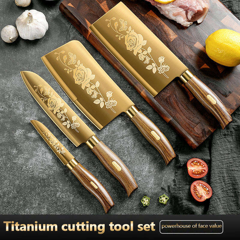 골든 로즈 패턴 4종 주방 칼 세트 고급 스테인리스 스 - Kitchen Appliances Luxury 리뷰 및 가격