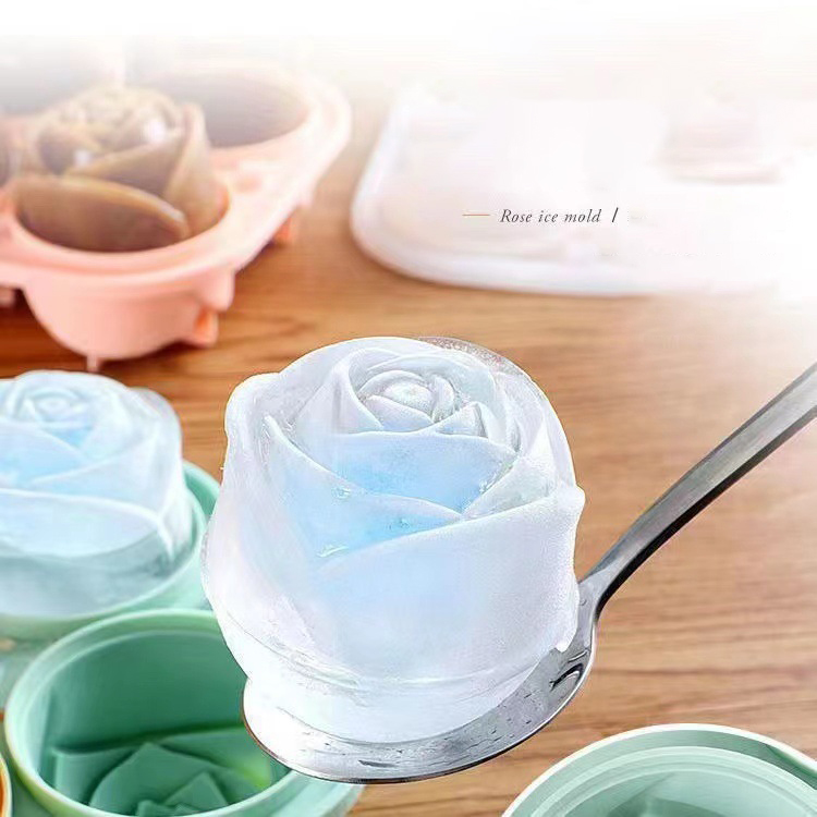 3D 로즈 아이스 몰드 4 홀 아이스 큐브 트레이 몰드 - Kitchen Appliances Brand 리뷰 및 가격