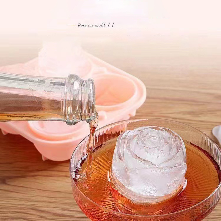 3D 로즈 아이스 몰드 4 홀 아이스 큐브 트레이 몰드 - Kitchen Appliances Brand 리뷰 및 가격